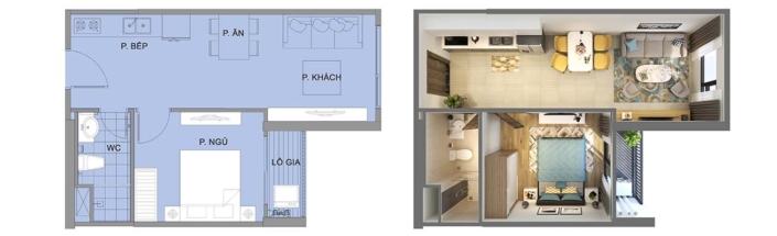 Mặt bằng căn hộ Phân khu Sapphire 1 - Vinhomes Ocean Park 1 Gia Lâm Hà Nội 1 phòng ngủ